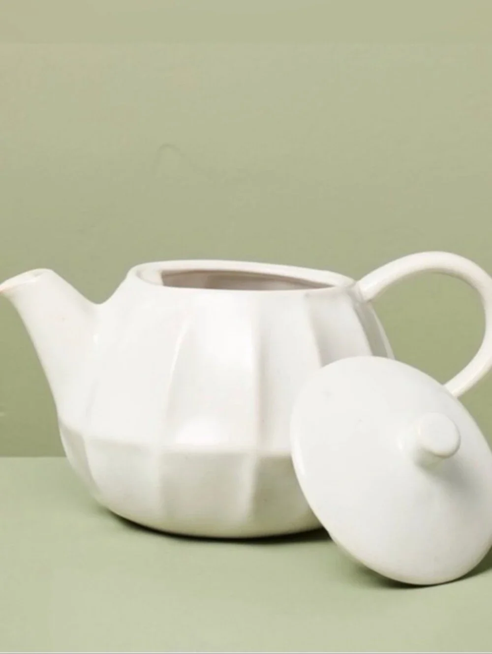 Hearth & Hand 44oz. Stoneware Teapot Sour Cream
